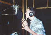 Jeremy singing in recording studio